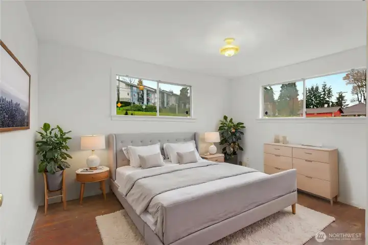 Bedroom #1 - Original hardwoods - Virtually staged