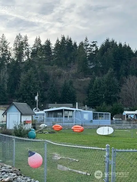 View of the home from the next street over.