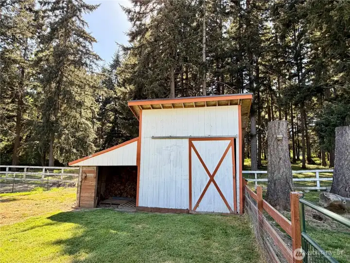 Wood and hay shed