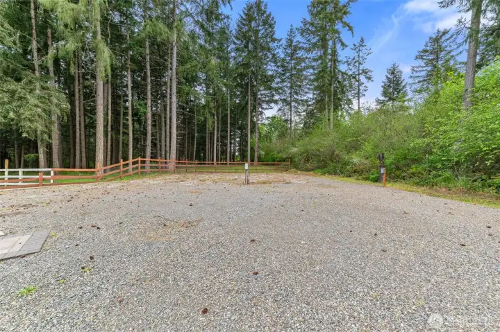 RV area with its own separate gated entrance and driveway