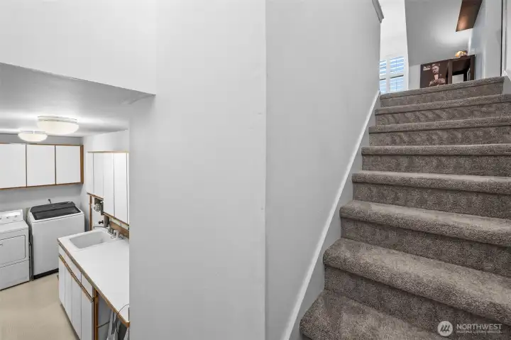 Rear staircase to bonus room