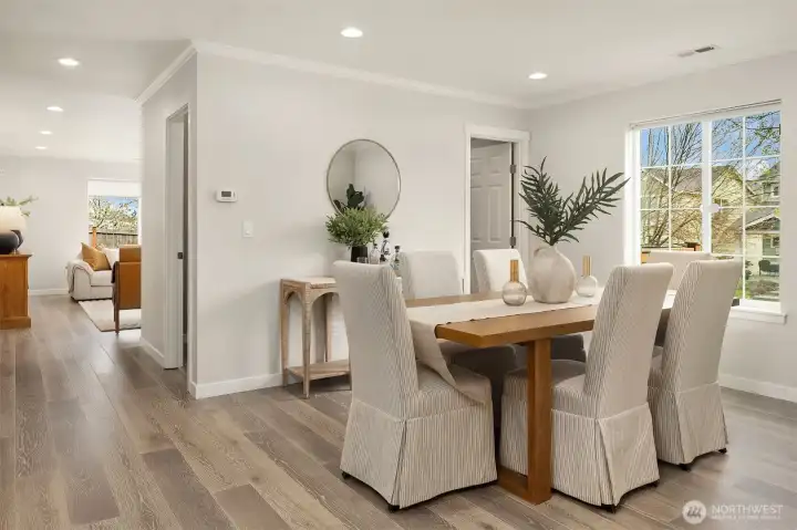 Spacious dining space.