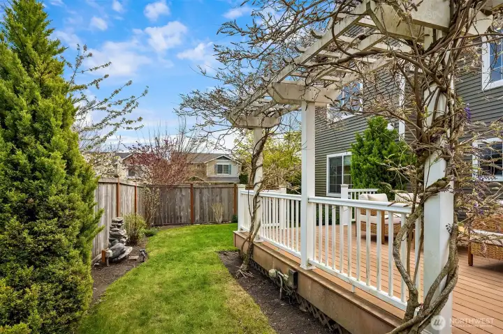 Play perfect backyard that is fully fenced.