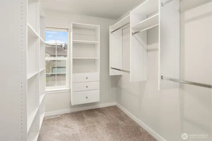 New closet built-ins throughout the home.
