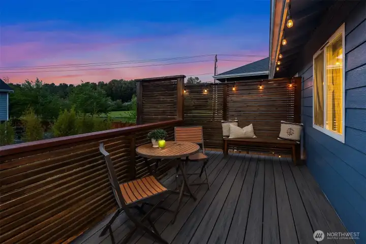 Entertainment deck off the kitchen area.