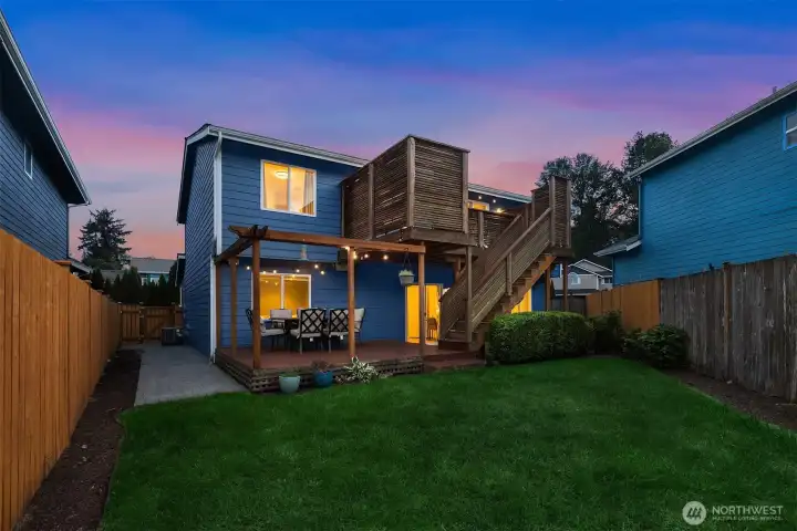 A view of the backyard.