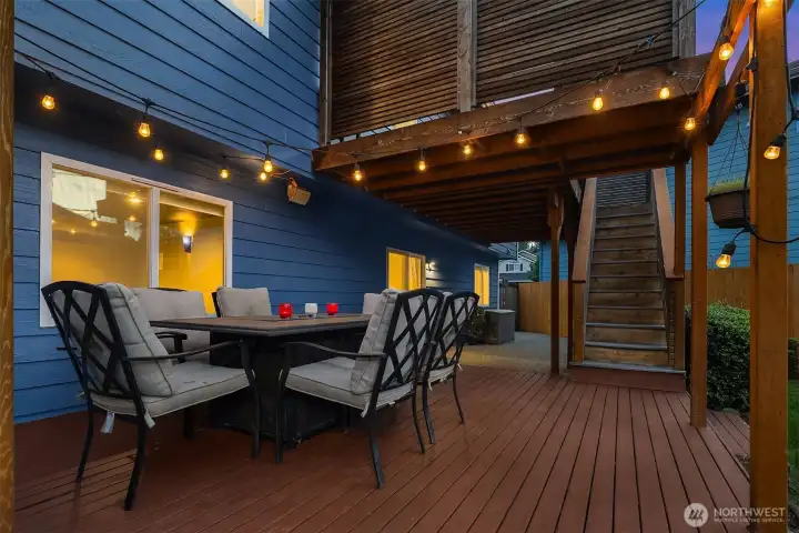 Lower deck - again many outdoor spaces for entertaining or relaxing.