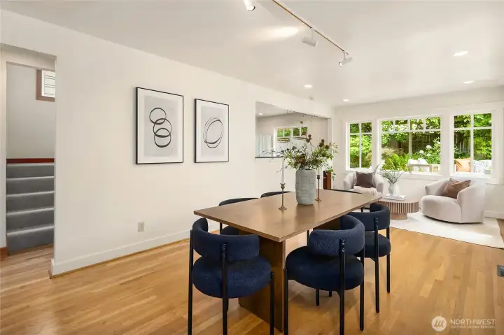 Large dining space connected to the kitchen is perfect for entertaining. Large dining space connected to the kitchen is perfect for entertaining.