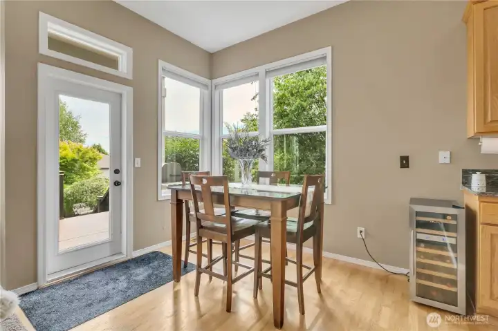 Breakfast nook with door out to the deck