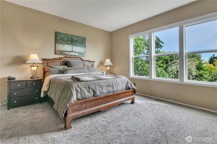 Primary suite with beautiful, private views out back.