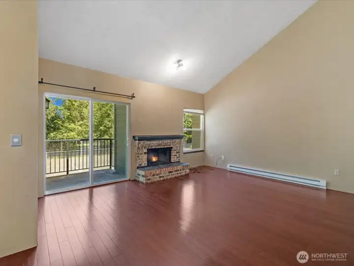 Vaulted ceilings that make the room feel so spacious!