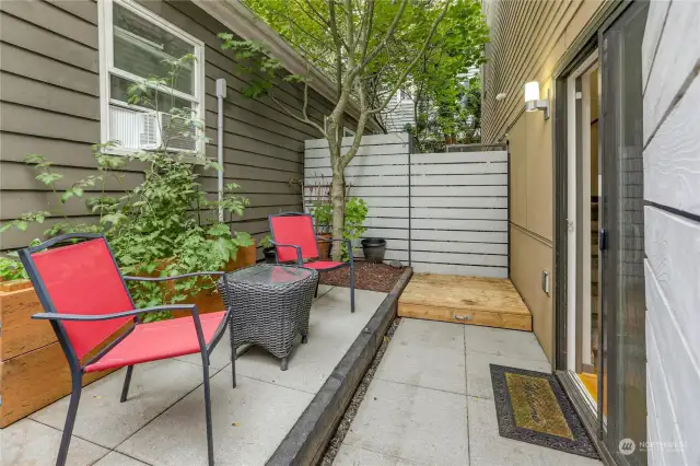 private fenced patio for your enjoyment