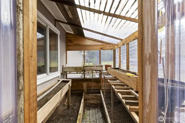 Greenhouse off backyard.