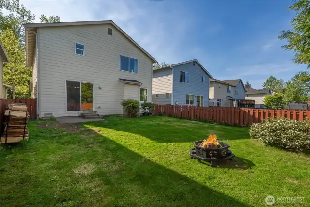 Fenced backyard