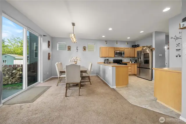 Easy access to the back patio from the dining room