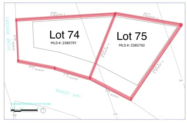 Lots 74 & 75 are both available for sale, buy separately or together.