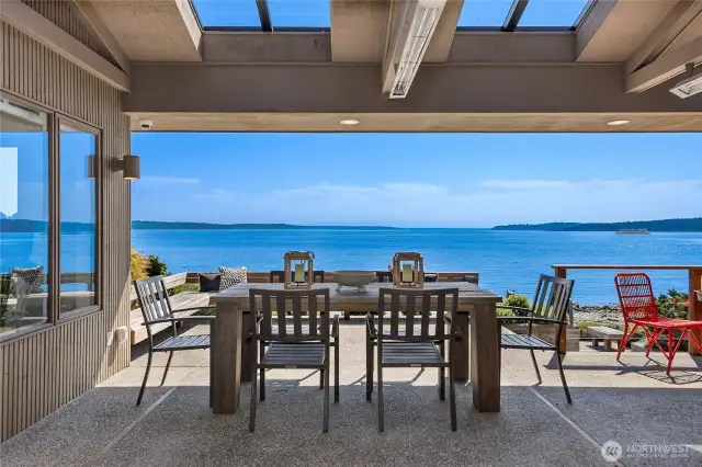 The covered heated patio for year round enjoyment.
