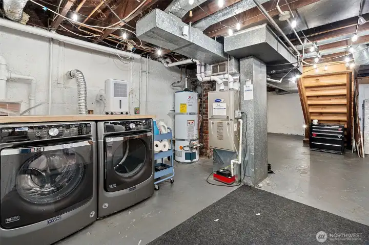 Laundry room in basement, ready for your Pinterest board design ideas