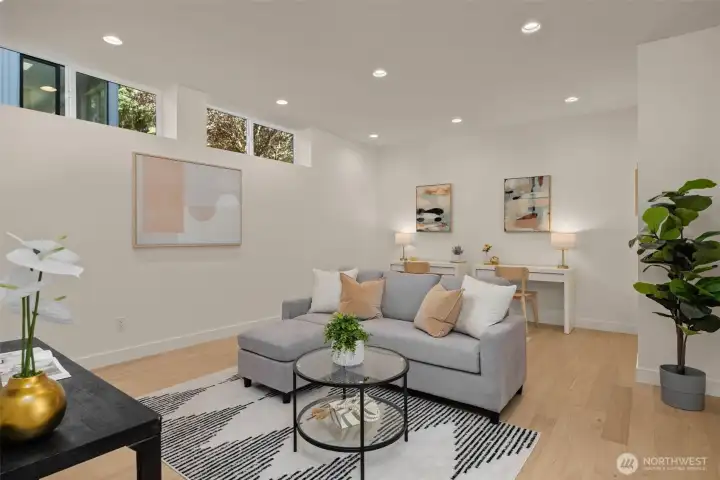 Lower level recreation room.