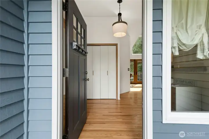 Entryway with warm, inviting first impression