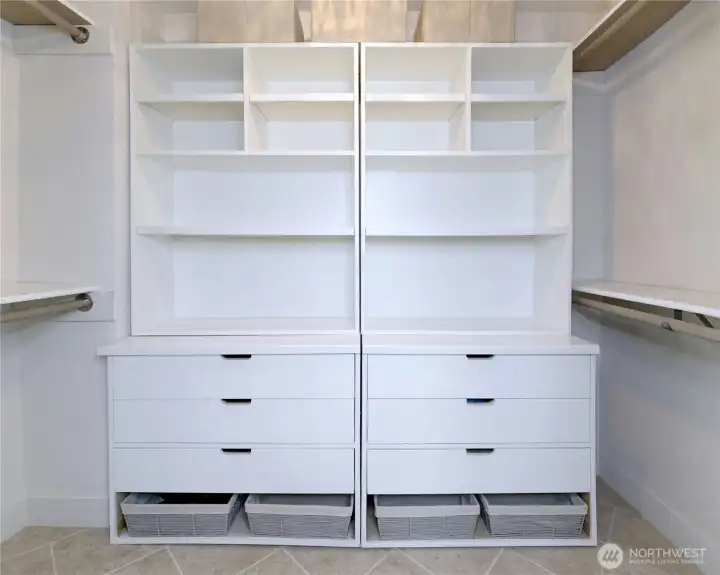 Walk-in closet in primary suite