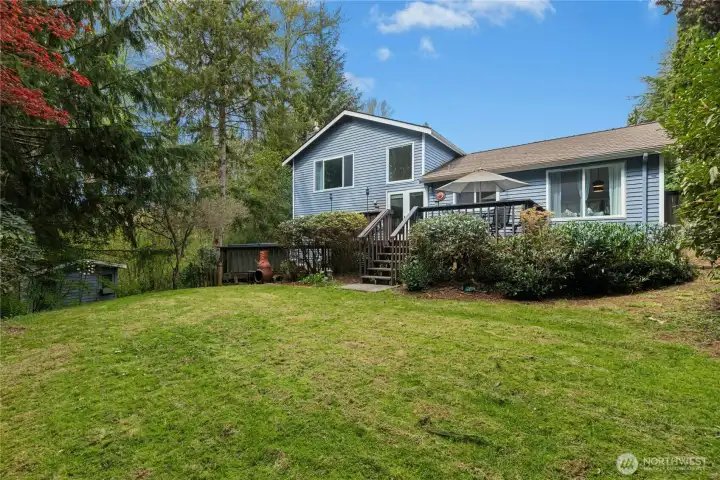 Private backyard retreat surrounded by nature