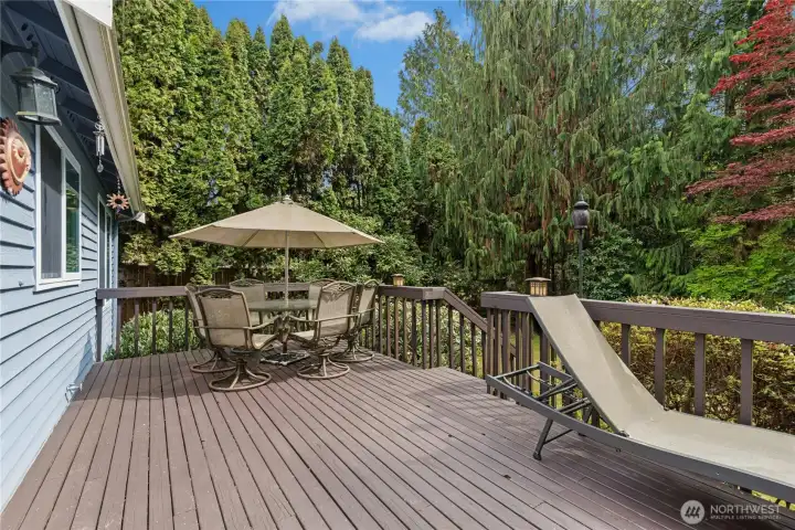 Expansive main-level deck ideal for entertaining