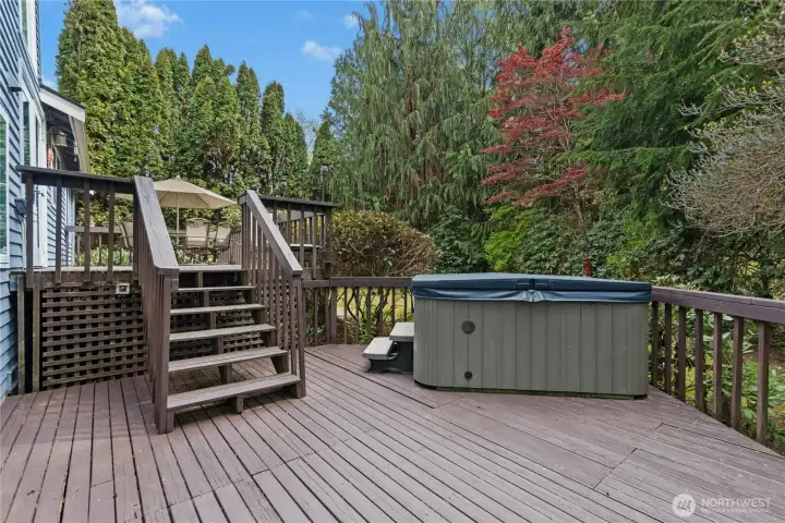 Relaxing hot tub area for year-round enjoyment