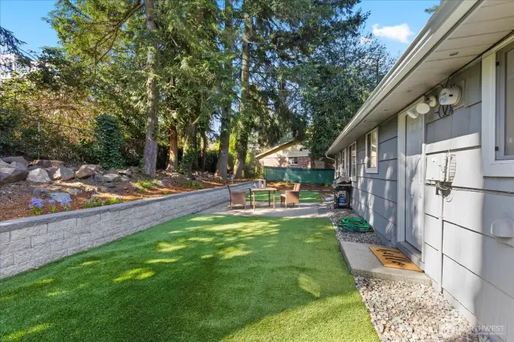 Gorgeous fenced outdoor space.