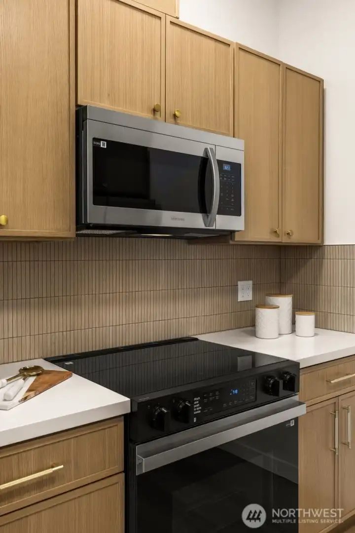 Brand new appliances in kitchen