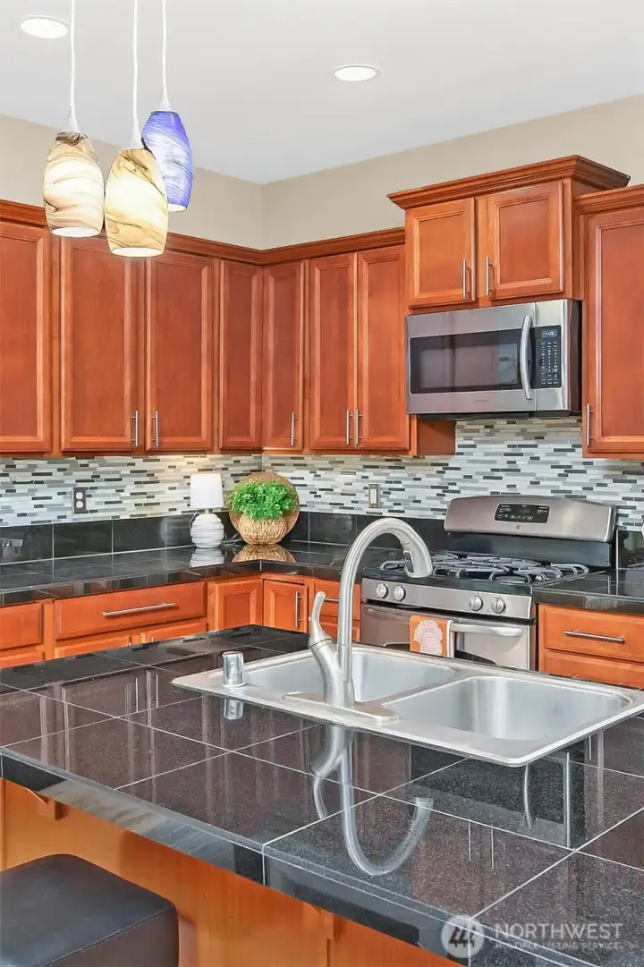 Center Island with eating bar.