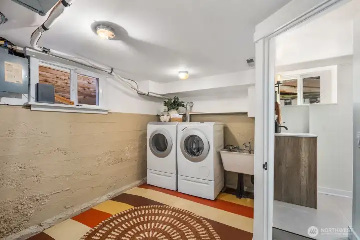Lower level laundry room
