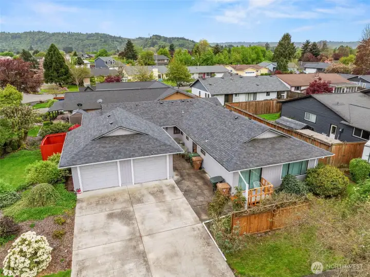 Over view of the duplex and lot