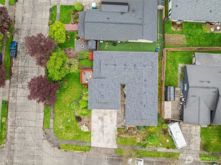 Roof top view, and newer driveway.