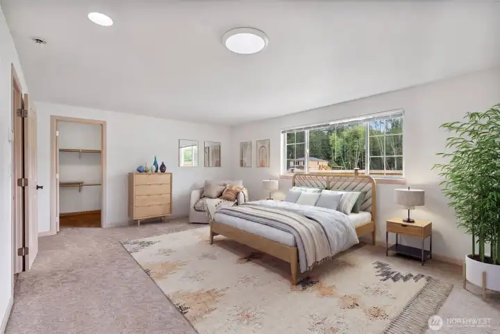 Master suite with walk-in closet