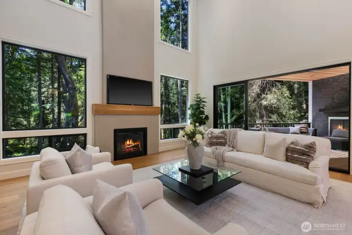 Double height living room