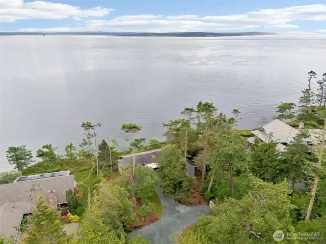 This view is above the house looking toward the beach.