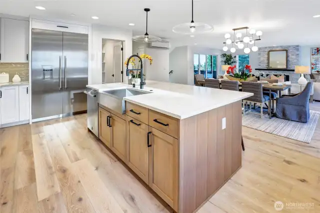 Modern chef's dream kitchen open's to the spacious great room!