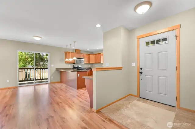 Entry with kitchen