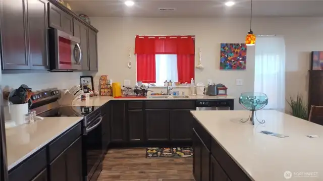 Kitchen has plenty of recessed light fixtures