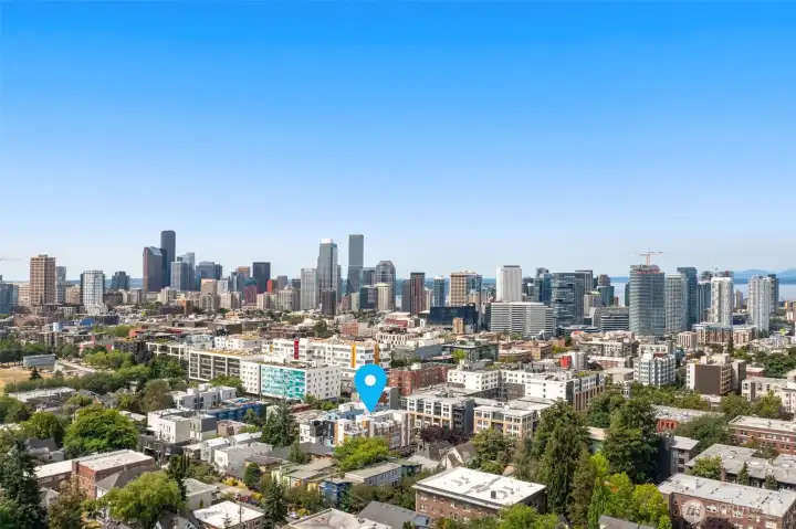Unobstructed views of the Seattle skyline create a breathtaking backdrop for outdoor living.