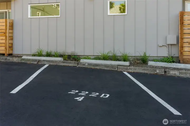 Dedicated Parking! 5-years of pre-paid parking just outside your door.
