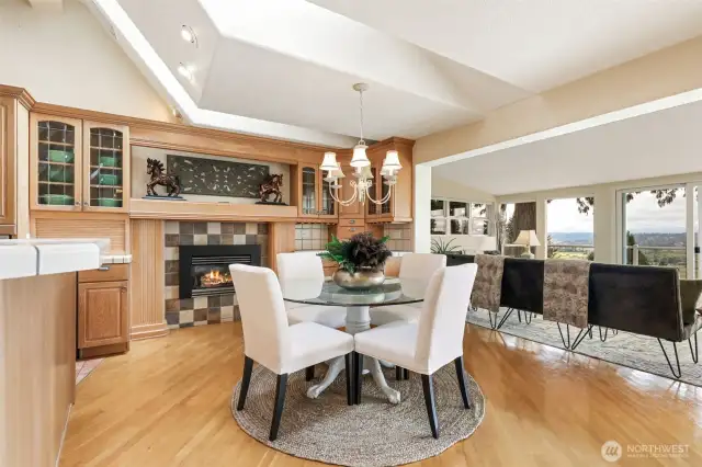 Dining room with the gas fireplace