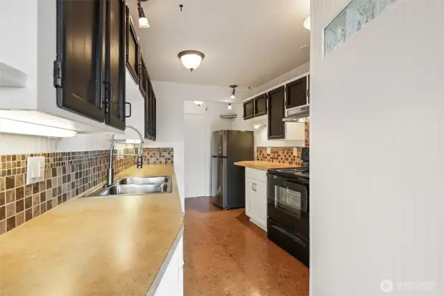Galley kitchen for the suite