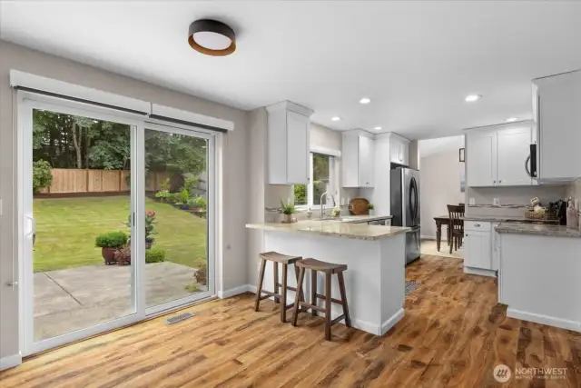There is enough space for a kitchen nook table, or leave it open for extra room!