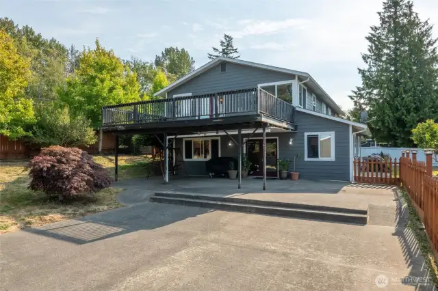 Huge patio space and fully fenced