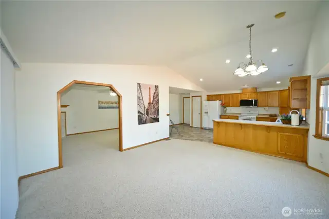 Family room with eating area