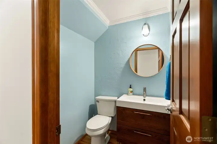 First level half bathroom