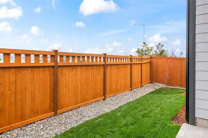 Fully Fenced backyard