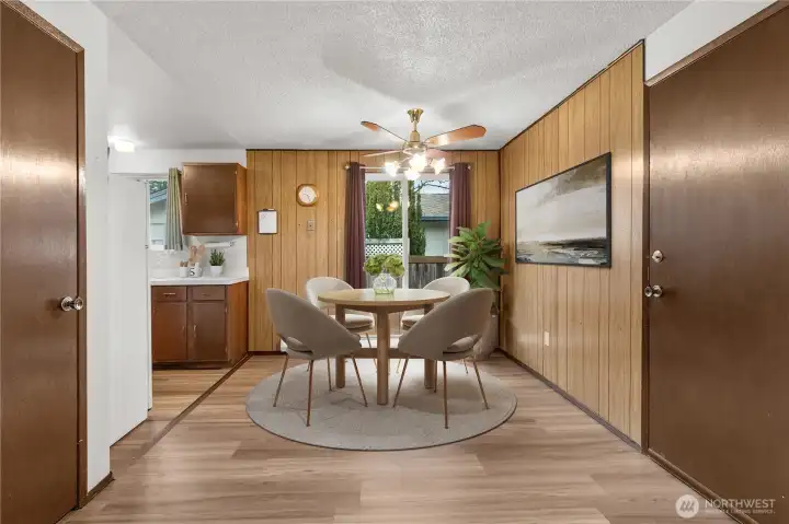 Dining room virtually staged